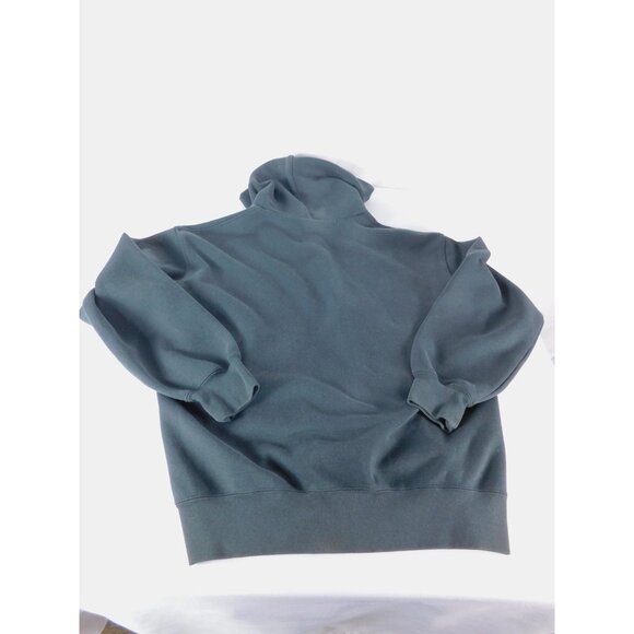 Uniqlo Hoodie Mens Small Green Pullover Fleece Hooded Pockets Tagless High Neck - Picture 2 of 6